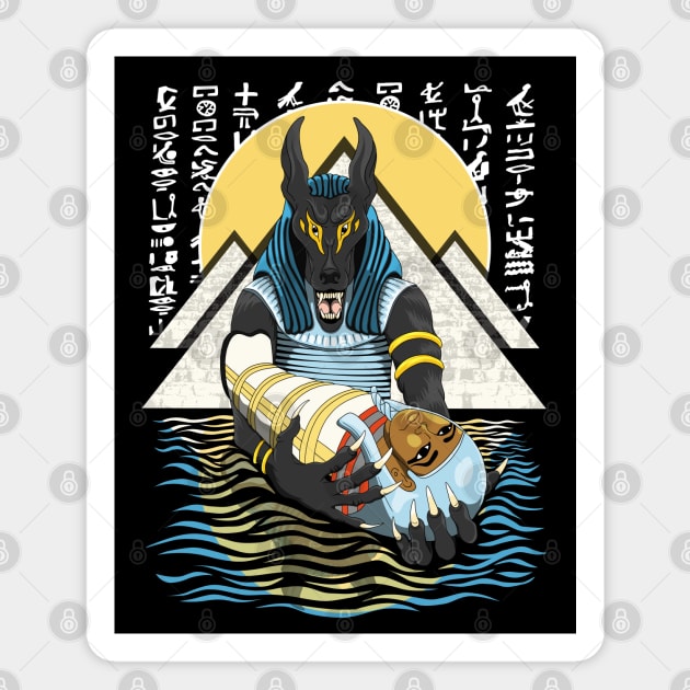 Anubis Egyptian God Graphic Design | Ancient Egypt Art Magnet by TMBTM